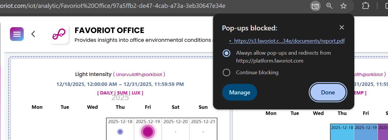 Allow pop-ups notification