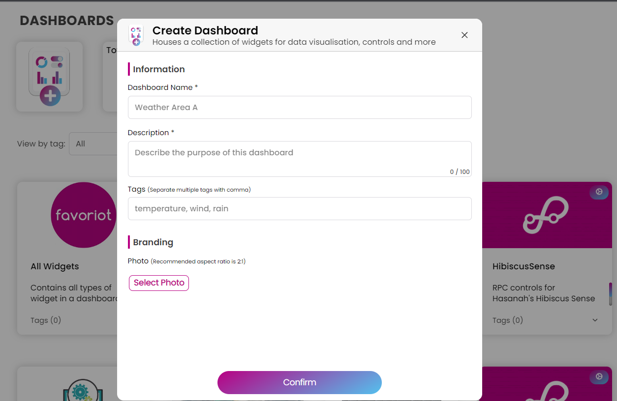 How to create a dashboard