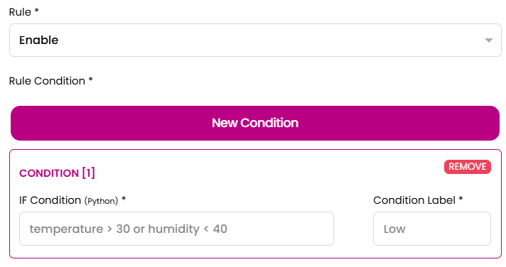 supervised classification rule setup