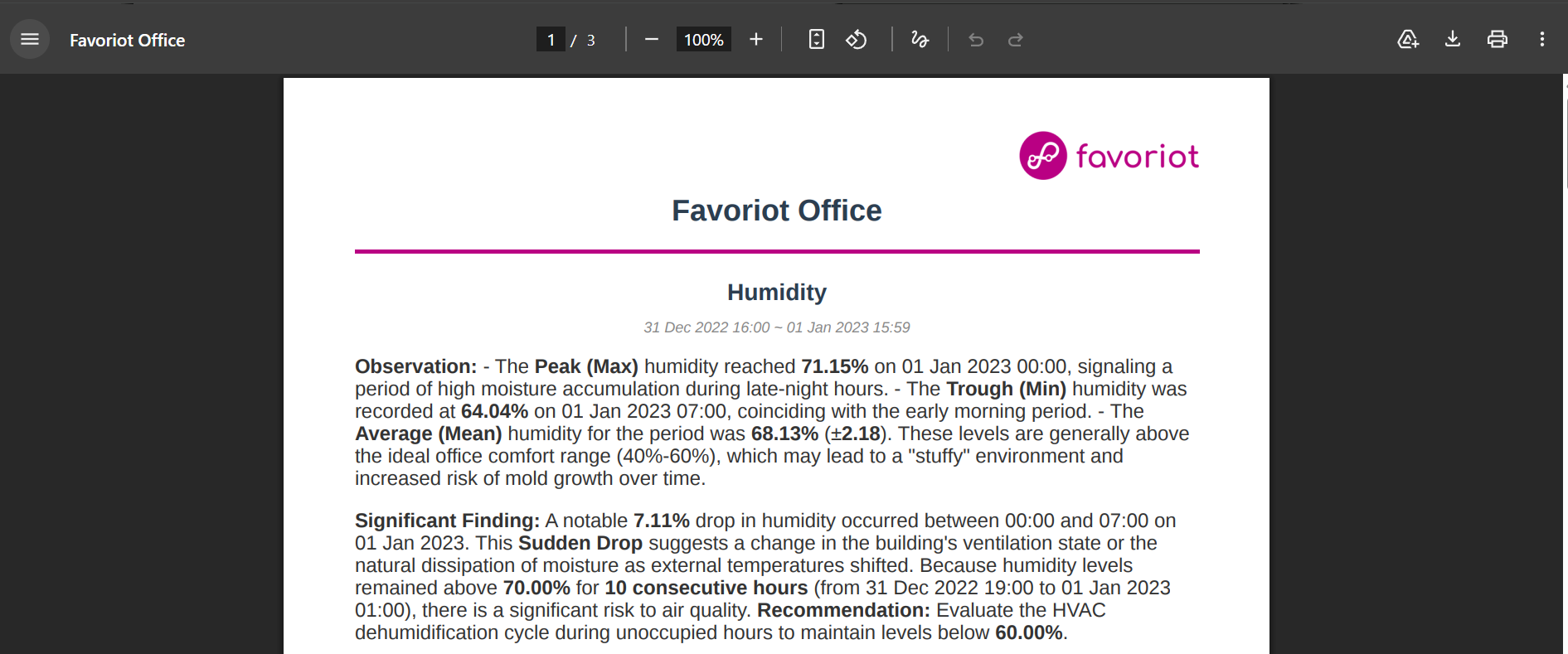 Report output