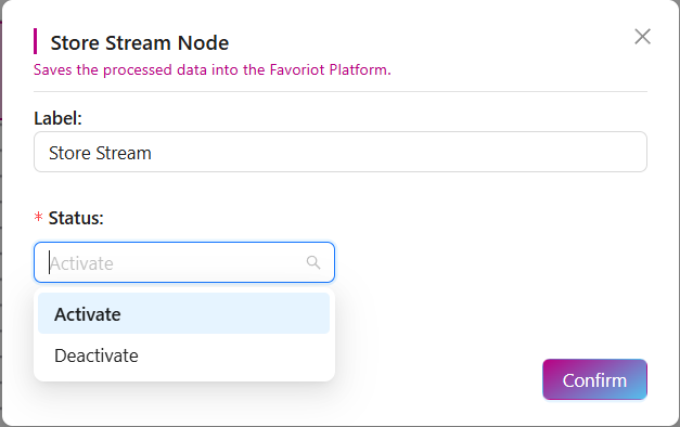 Store Stream Node